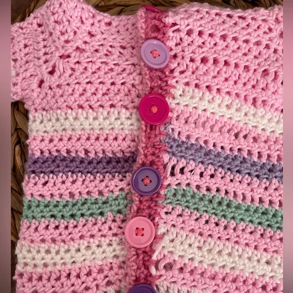 Handmade Crochet Baby Girl Sweater - Picture 8 of 12